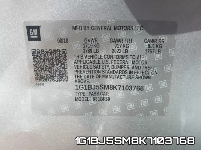 1G1BJ5SM8K7103768 фото 2