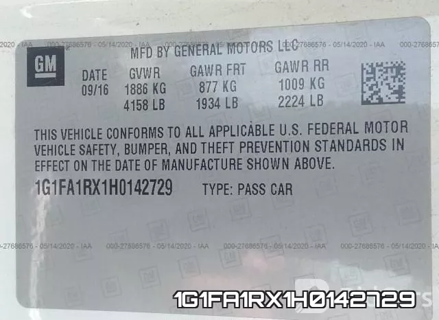 1G1FA1RX1H0142729 фото 10