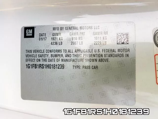 1G1FB1RS1H0181239 фото 2