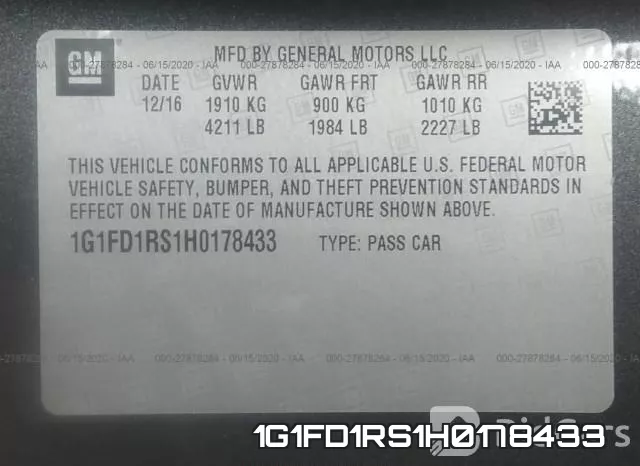 1G1FD1RS1H0178433 фото 10
