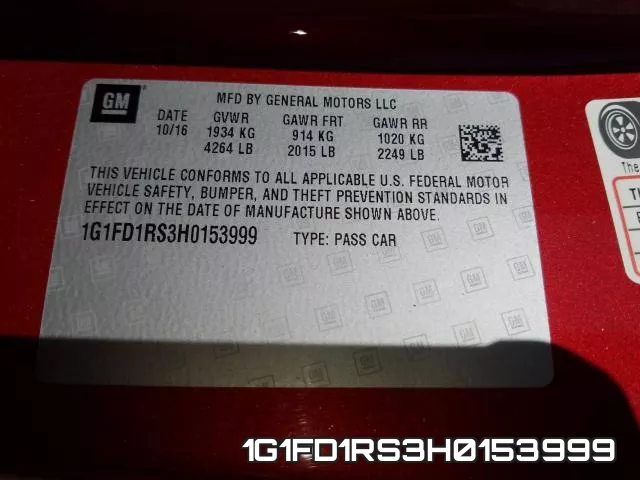 1G1FD1RS3H0153999 фото 2