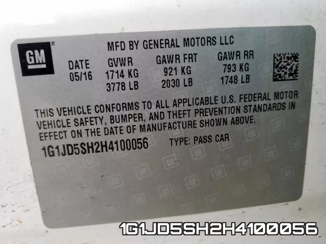 1G1JD5SH2H4100056 фото 2