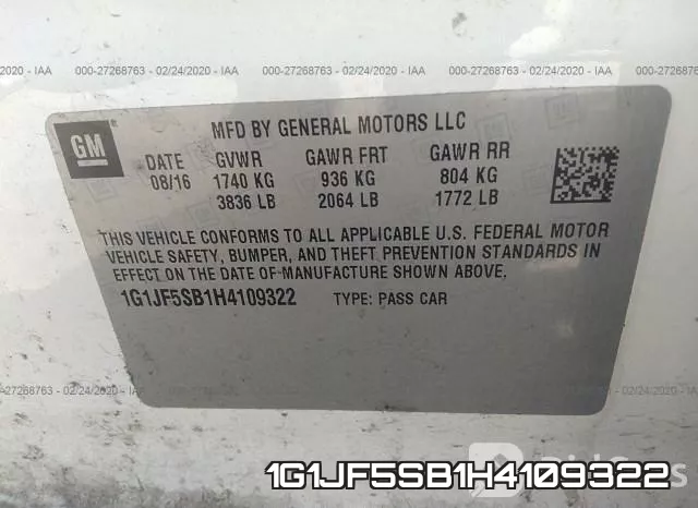 1G1JF5SB1H4109322 фото 10