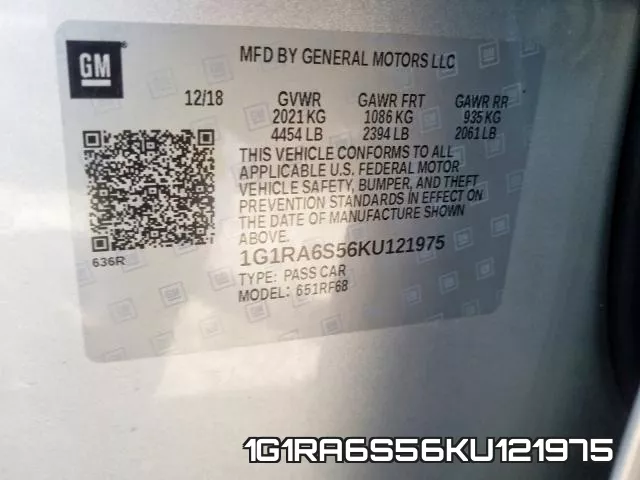 1G1RA6S56KU121975 фото 2