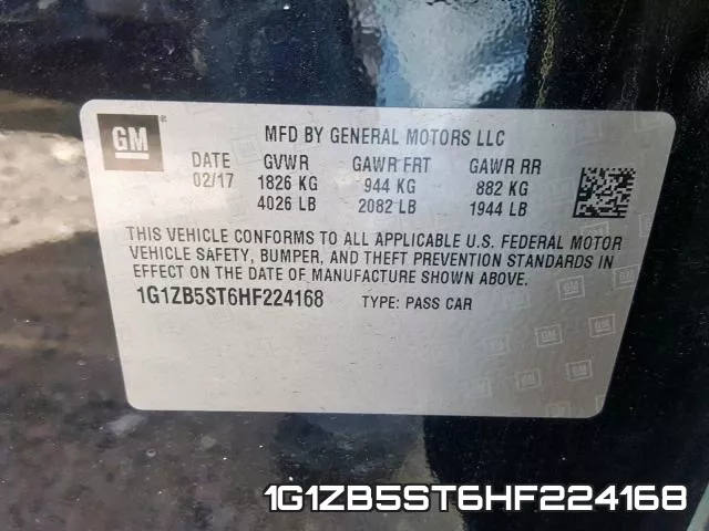 1G1ZB5ST6HF224168 фото 2