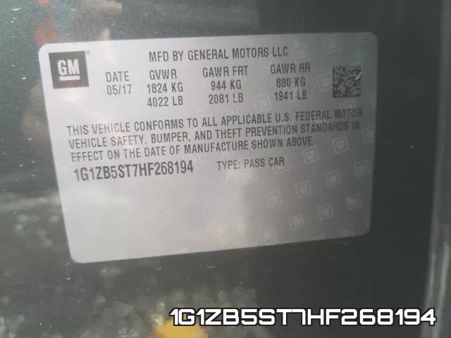 1G1ZB5ST7HF268194 фото 2