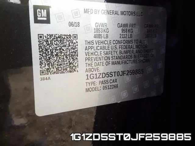 1G1ZD5ST0JF259885 фото 2