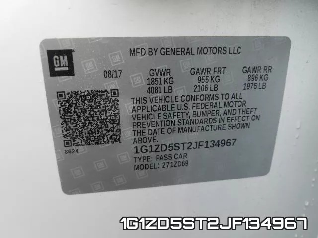 1G1ZD5ST2JF134967 фото 2