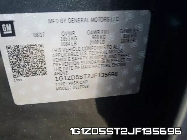 1G1ZD5ST2JF135696 фото 2