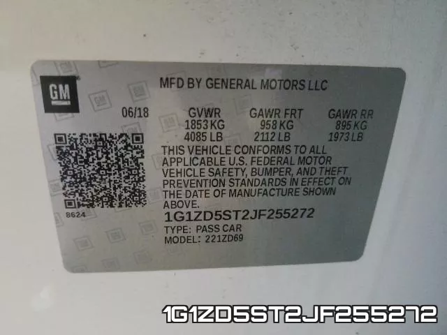 1G1ZD5ST2JF255272 фото 2