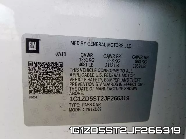 1G1ZD5ST2JF266319 фото 2