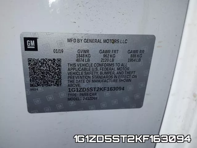 1G1ZD5ST2KF163094 фото 2