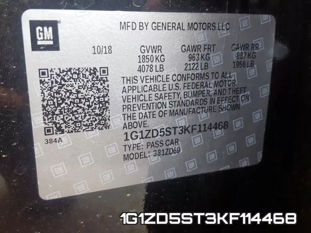 1G1ZD5ST3KF114468 фото 2