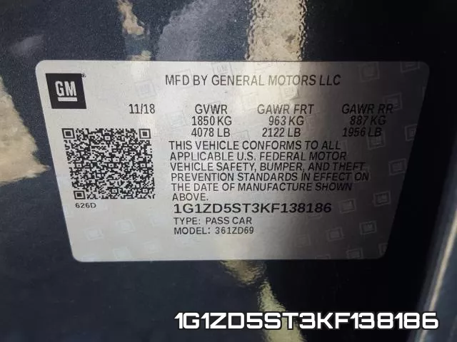 1G1ZD5ST3KF138186 фото 2