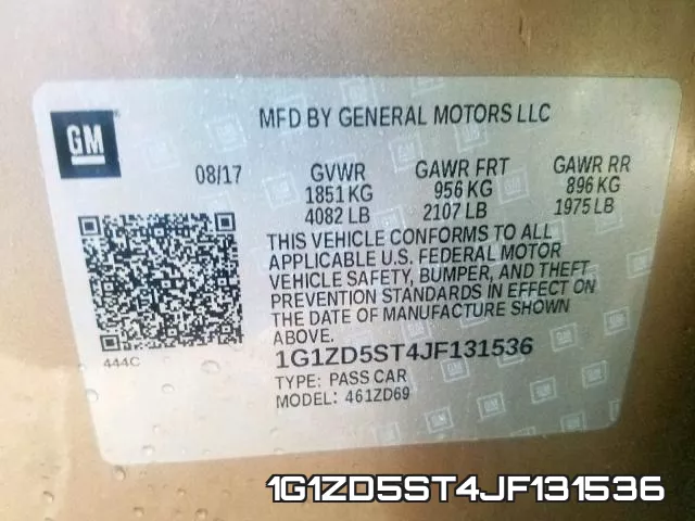 1G1ZD5ST4JF131536 фото 2