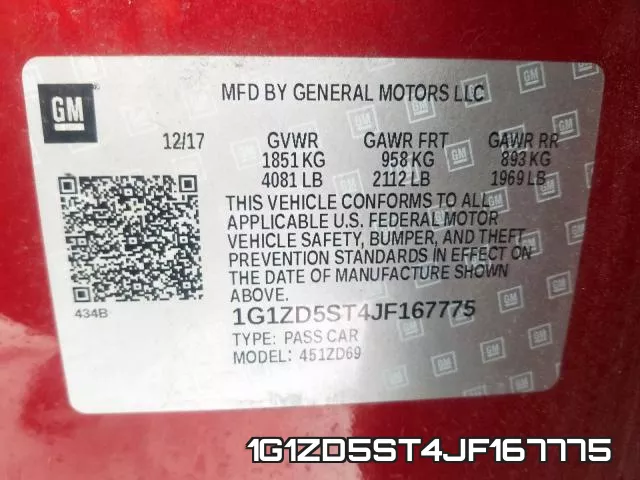 1G1ZD5ST4JF167775 фото 2