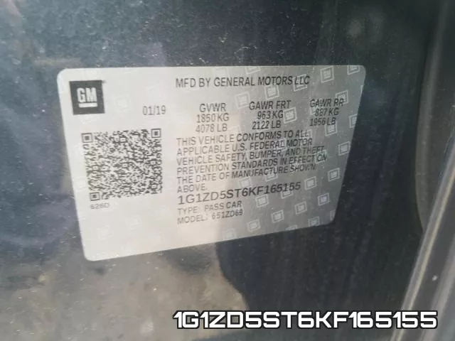 1G1ZD5ST6KF165155 фото 2