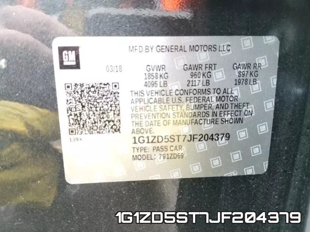 1G1ZD5ST7JF204379 фото 2