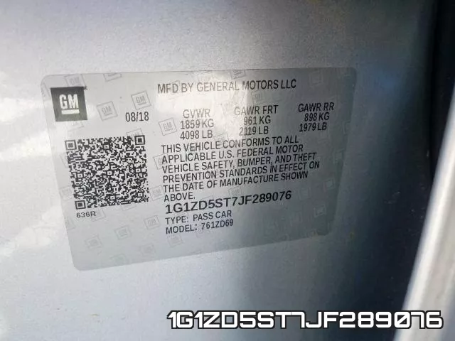 1G1ZD5ST7JF289076 фото 2