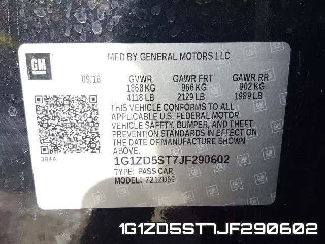 1G1ZD5ST7JF290602 фото 2