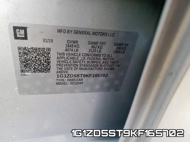 1G1ZD5ST9KF165702 фото 2