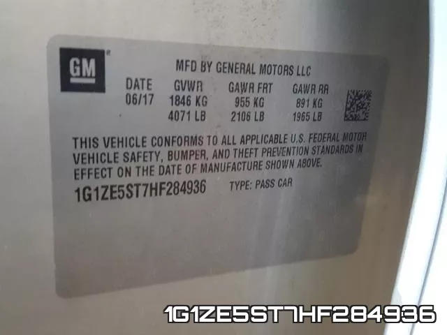 1G1ZE5ST7HF284936 фото 2