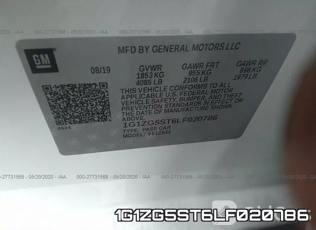 1G1ZG5ST6LF020786 фото 10