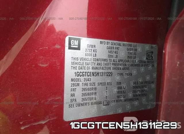 1GCGTCEN5H1311229 фото 10