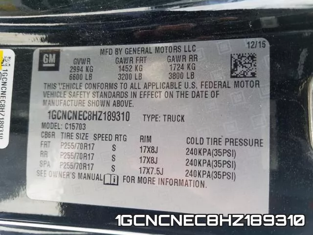 1GCNCNEC8HZ189310 фото 2