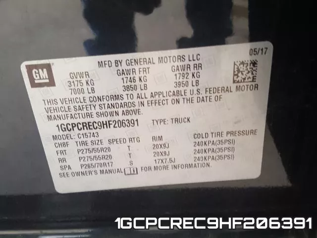 1GCPCREC9HF206391 фото 2