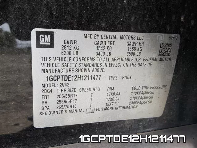 1GCPTDE12H1211477 фото 2