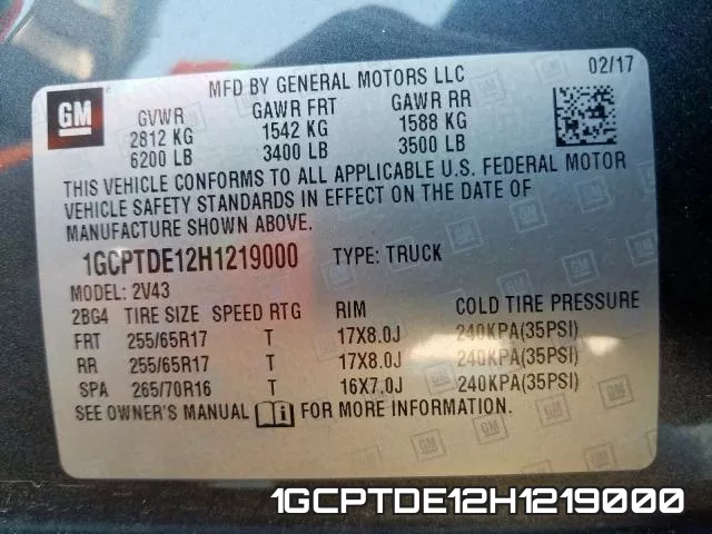1GCPTDE12H1219000 фото 2