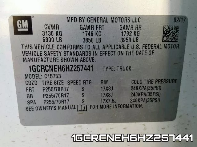 1GCRCNEH6HZ257441 фото 2