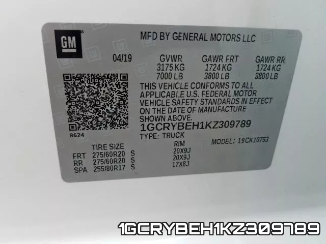 1GCRYBEH1KZ309789 фото 2
