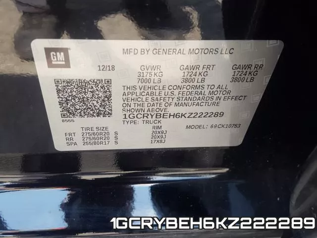 1GCRYBEH6KZ222289 фото 2