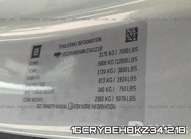 1GCRYBEH8KZ341218 фото 10