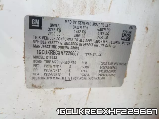 1GCUKRECXHF229667 фото 2