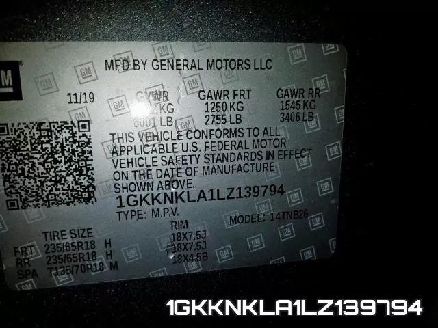 1GKKNKLA1LZ139794 фото 2