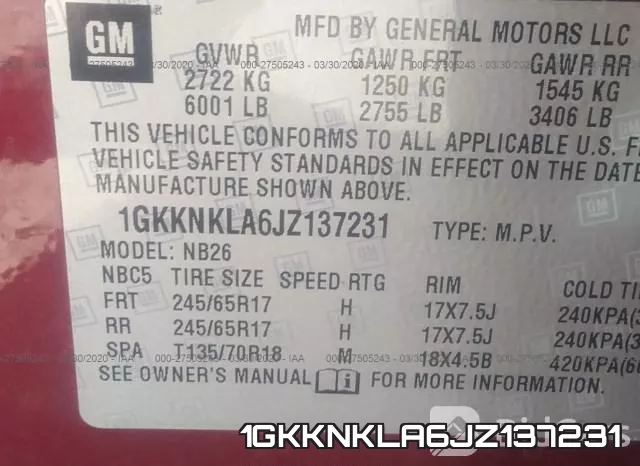 1GKKNKLA6JZ137231 фото 10