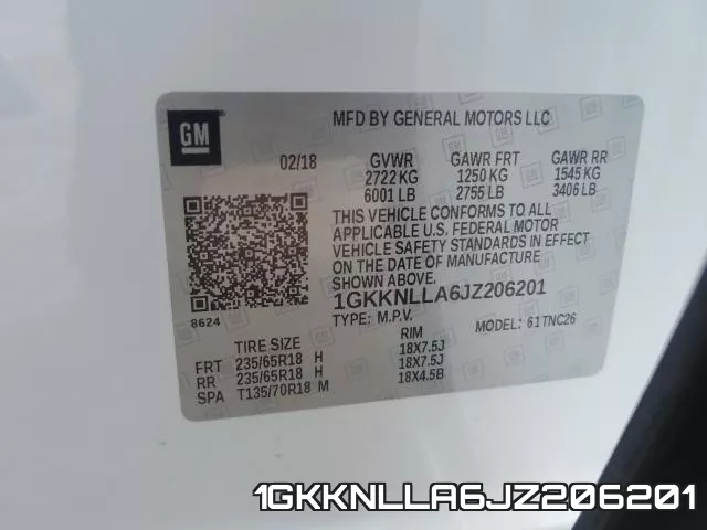 1GKKNLLA6JZ206201 фото 2