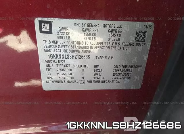1GKKNNLS8HZ126686 фото 10