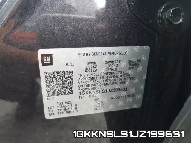 1GKKNSLS1JZ199631 фото 2