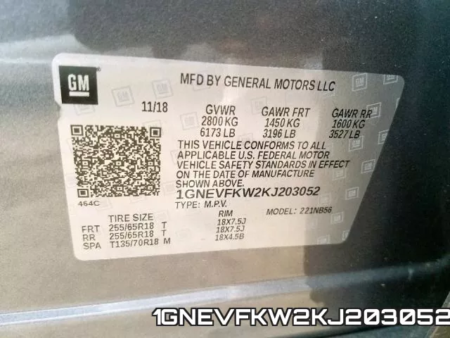 1GNEVFKW2KJ203052 фото 2