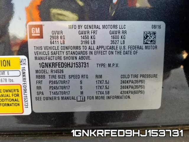 1GNKRFED9HJ153731 фото 2