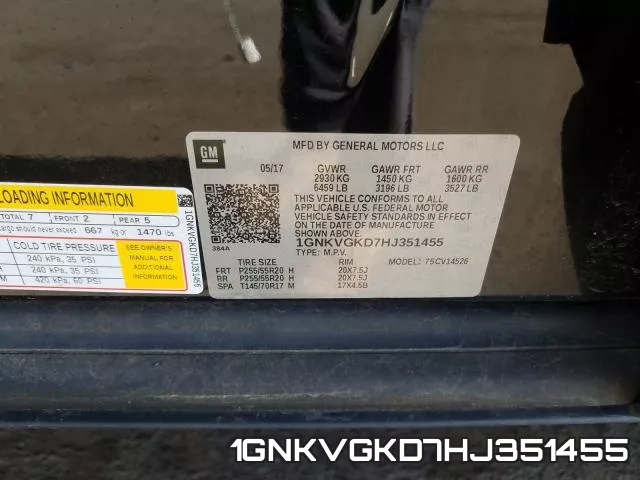 1GNKVGKD7HJ351455 фото 2