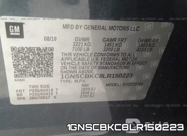 1GNSCBKC8LR150223 фото 10