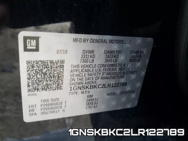1GNSKBKC2LR122789 фото 2