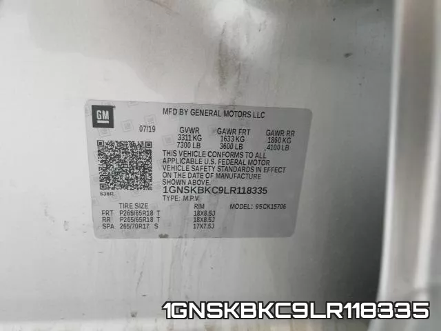 1GNSKBKC9LR118335 фото 2
