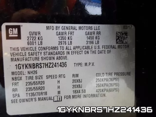 1GYKNBRS7HZ241436 фото 2