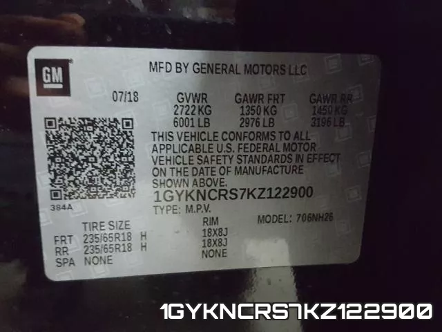 1GYKNCRS7KZ122900 фото 2